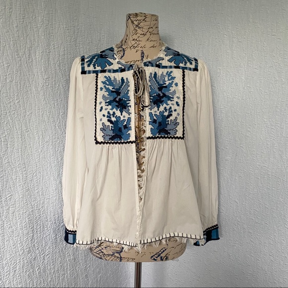 Zara Embroidered Cotton Boho Jacket - Picture 3 of 8